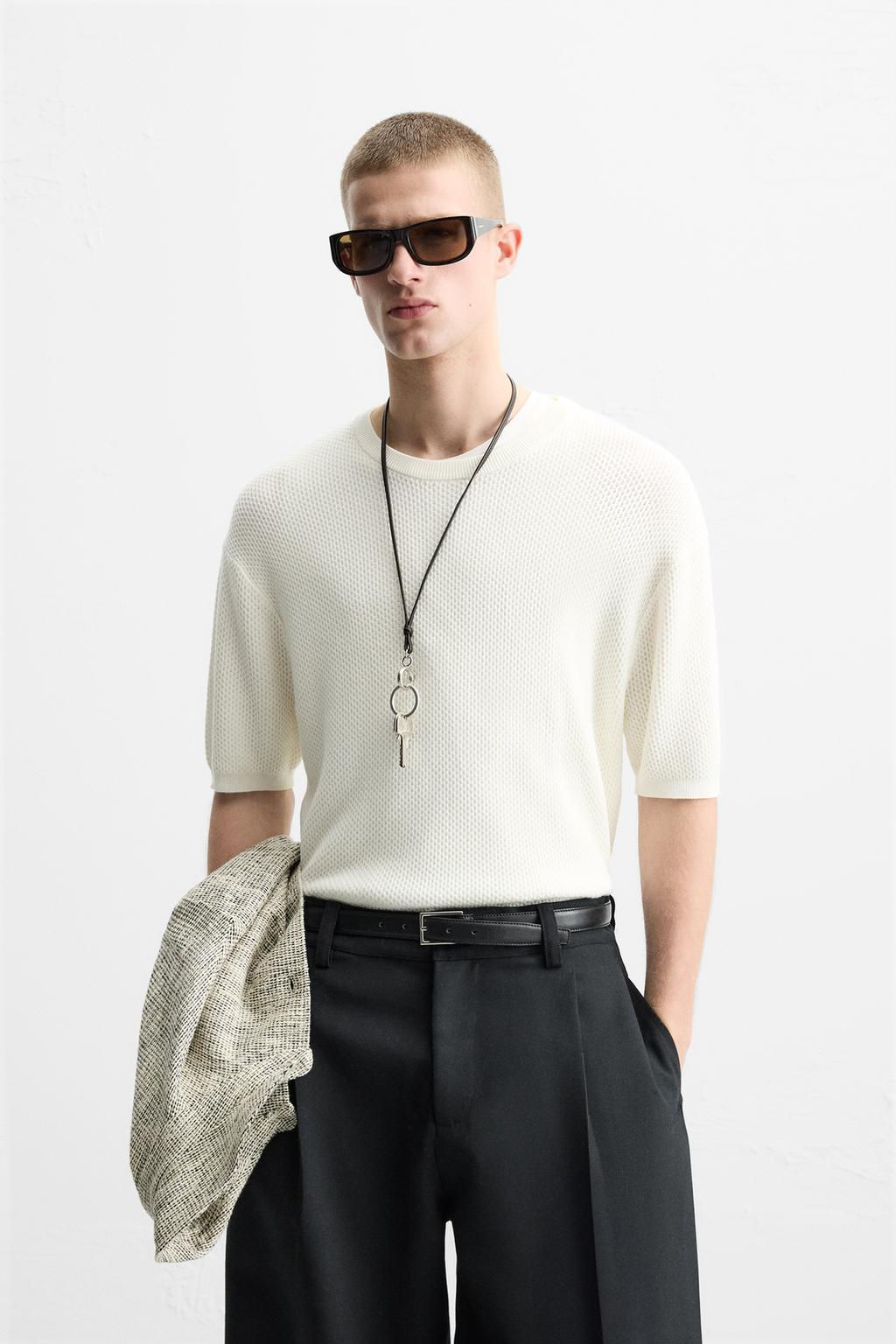 TEXTURED KNIT T-SHIRT - Zara фото 2