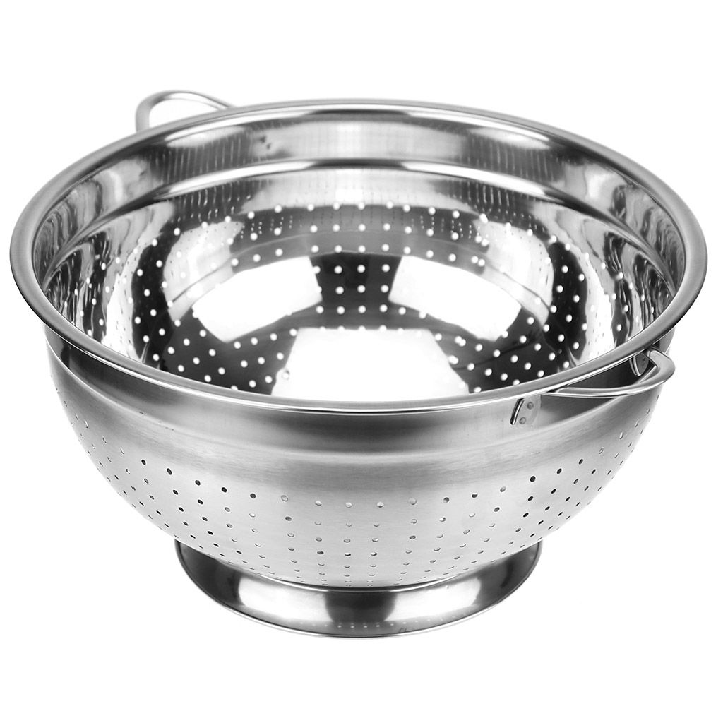 Дуршлаг из нержавеющей стали Премиум д30см h15,3см, 6л, s0,30мм, с ручками, на подставке (Китай) - Домашняя мода фото 2