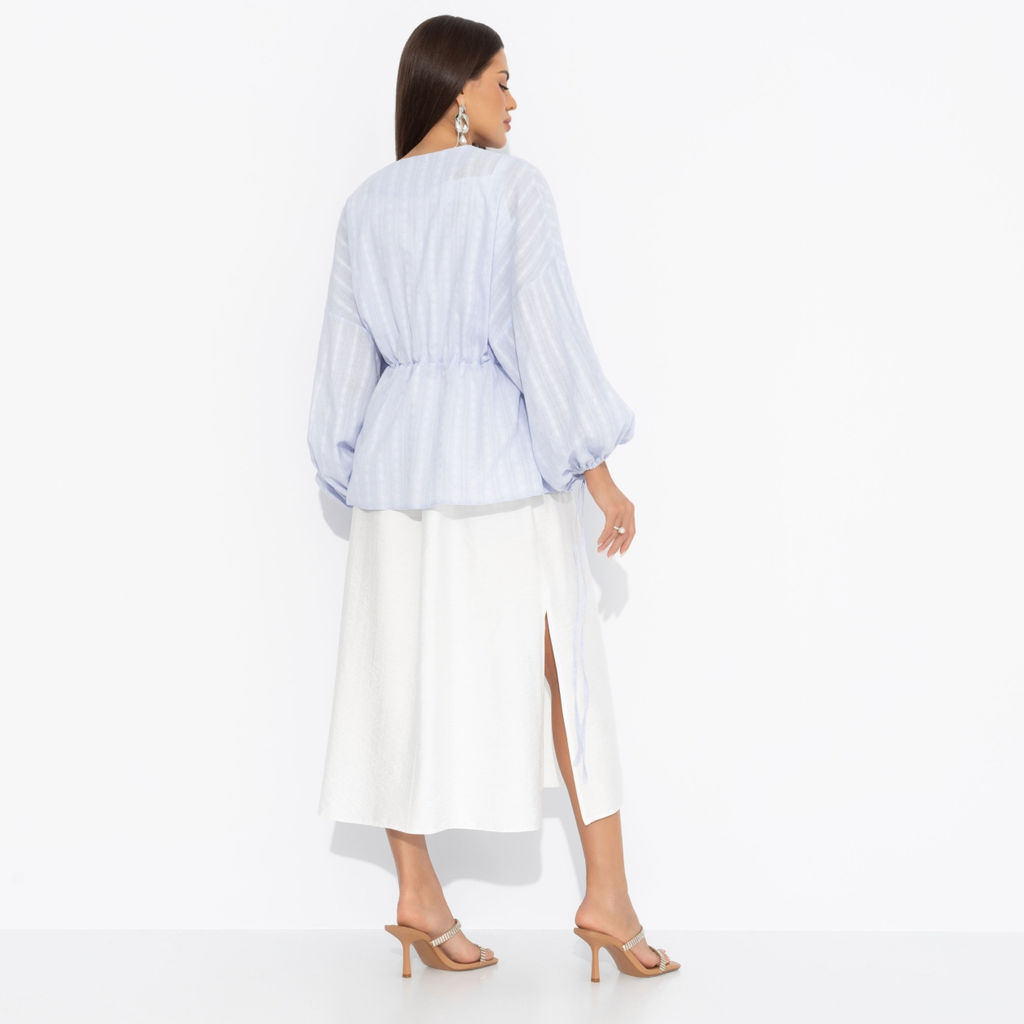 Костюм с юбкой из хлопка Цвет нежности (sky) - Charutti фото 11