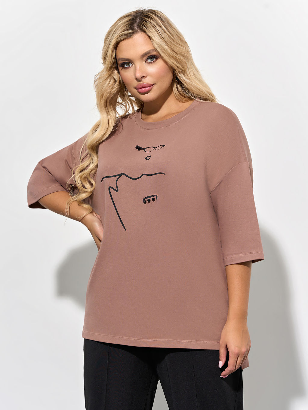 Футболка 0087-18 капучино - Dora фото 2