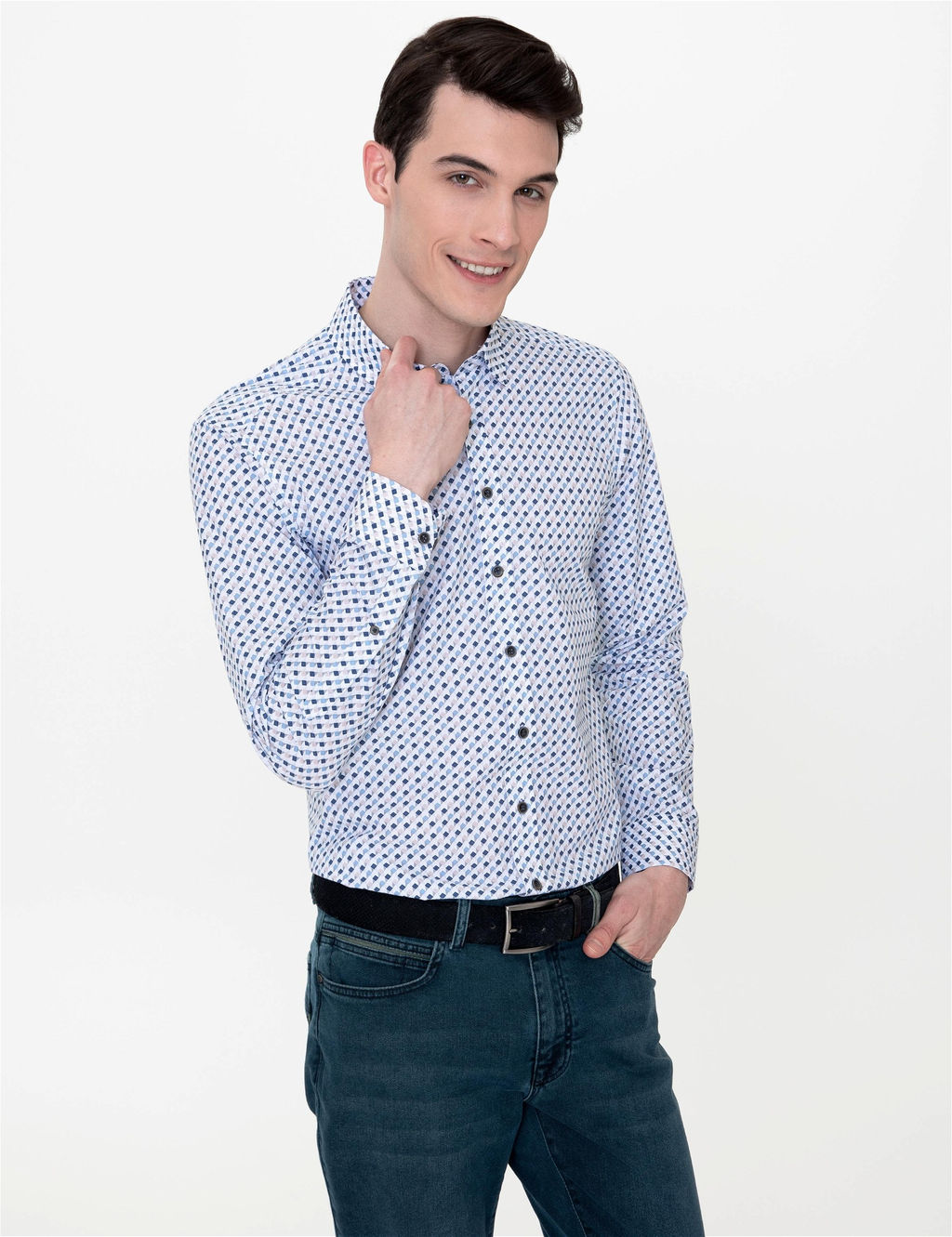 Mavi Slim Fit Uzun Kollu G_mlek