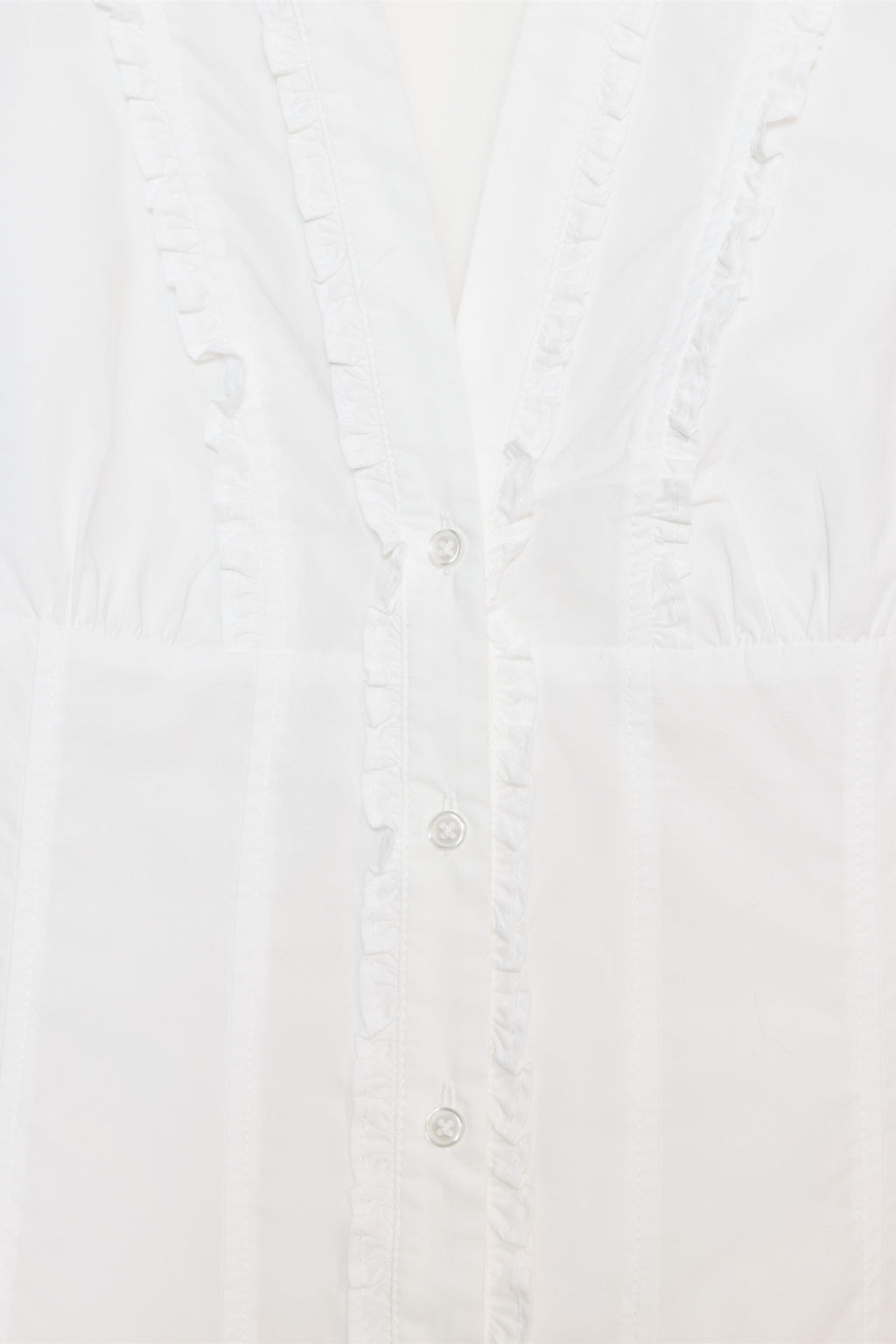 CAMISA POPEL?N VOLANTES / Blanco - Zara фото 7