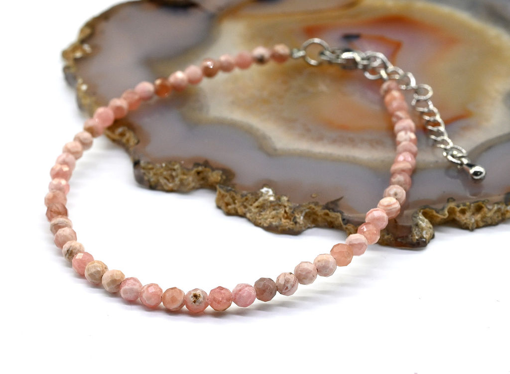 Браслет из родохрозита шарик гр.3мм, 19см