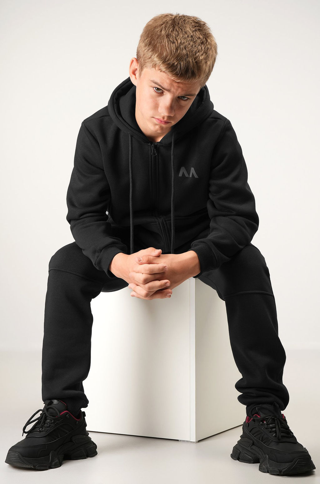 Теплый детский костюм из футера трехнитки с начесом Happyfox