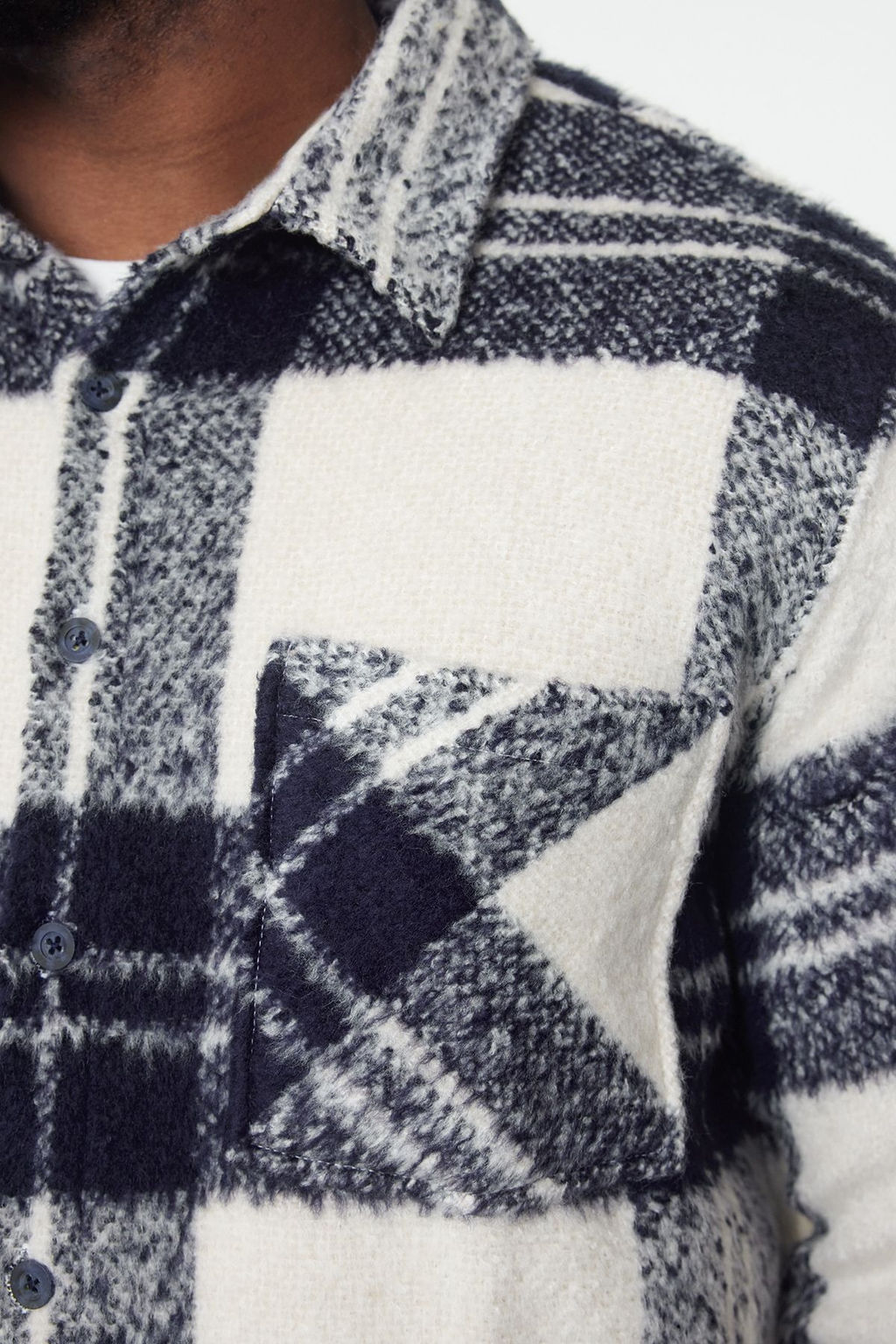 TRENDYOL MAN Buyuk Beden Ekru Oversize K?sl?k Kareli Oduncu Gomlek Ceket TMNAW25AX00009 - Trendyolmilla фото 4