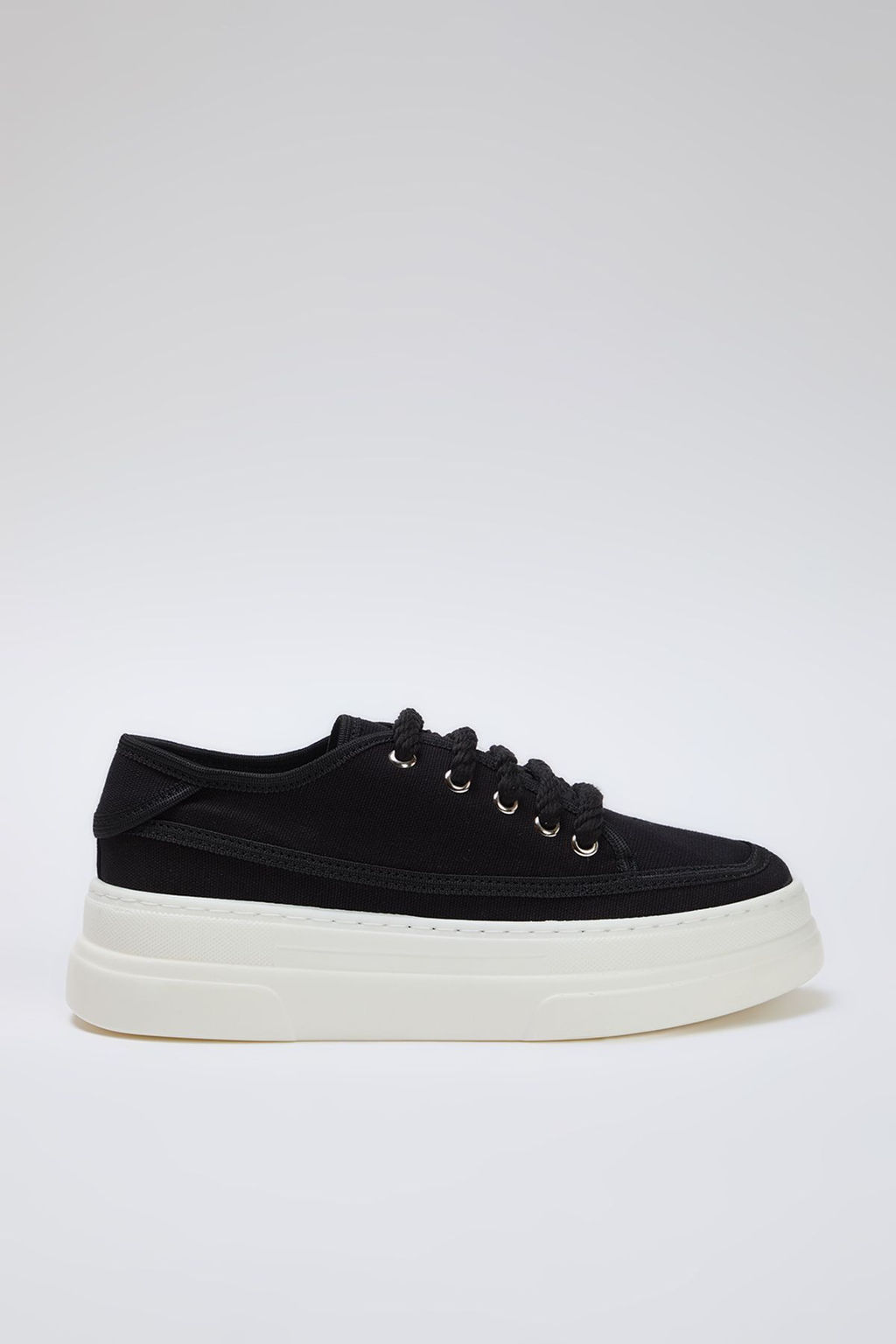Trendyol Shoes Siyah Kanvas Bagc?kl? Yuksek Taban Kad?n Retro Spor Ayakkab? TAKSS25SN00010 - Trendyolmilla фото 12