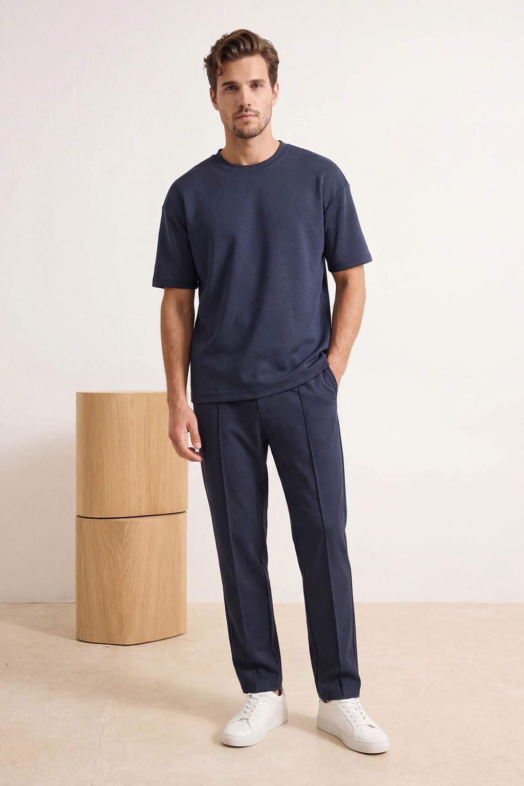 Indigo Oversize/Genis Kesim Yumusak Dokulu Basic T-Shirt TMNSS26TS00003 - Trendyolmilla фото 11