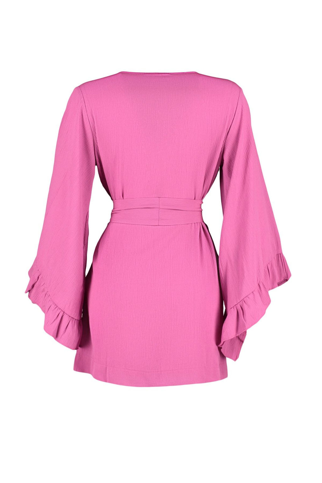 Pembe Kusakl? Dokuma Volanl? Mini Plaj Kimono&Kaftan TBESS21KM0002