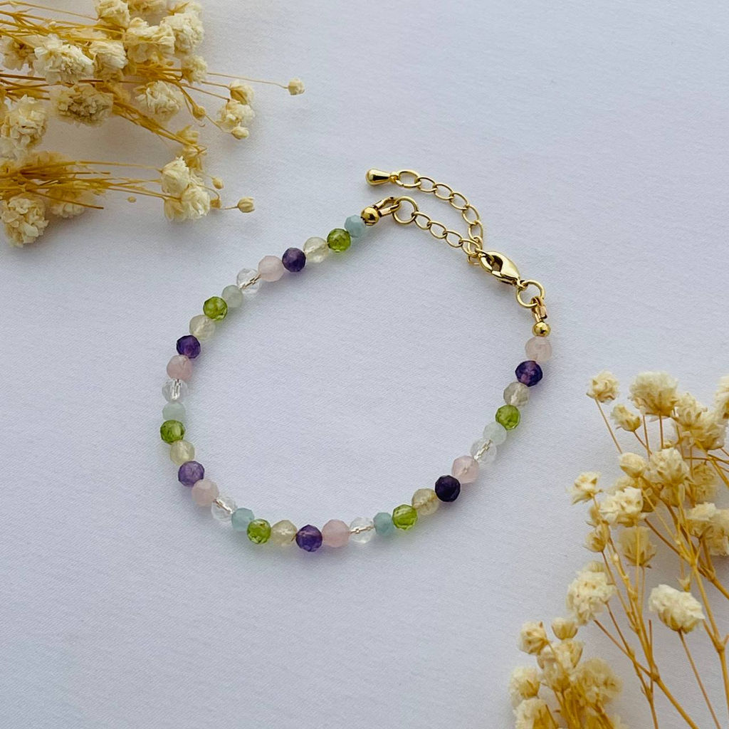 Браслет Самоцветы микс огранка 19 см +