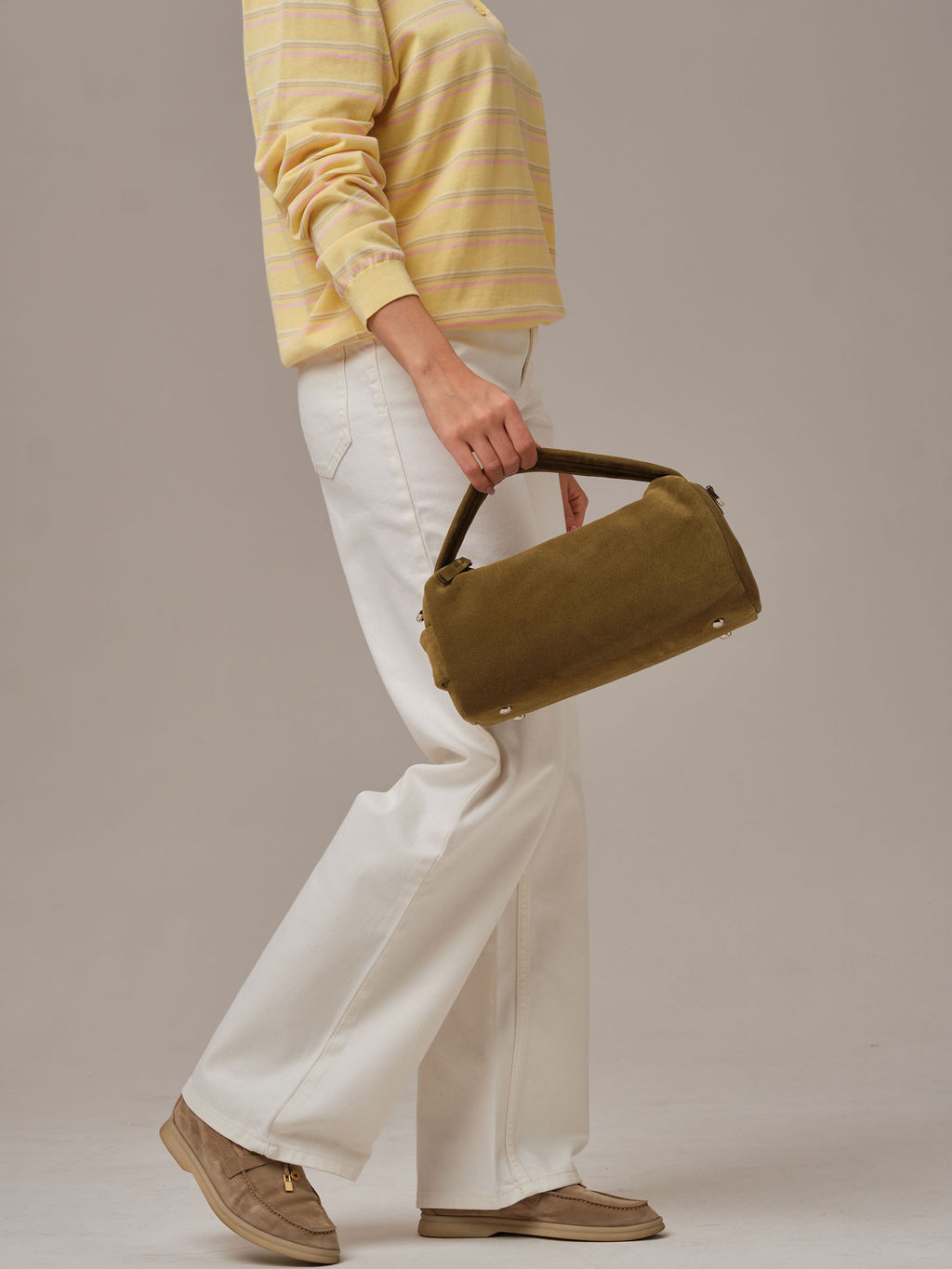 Замшевая сумка Solea DBR 31365 белый мох  фото 9