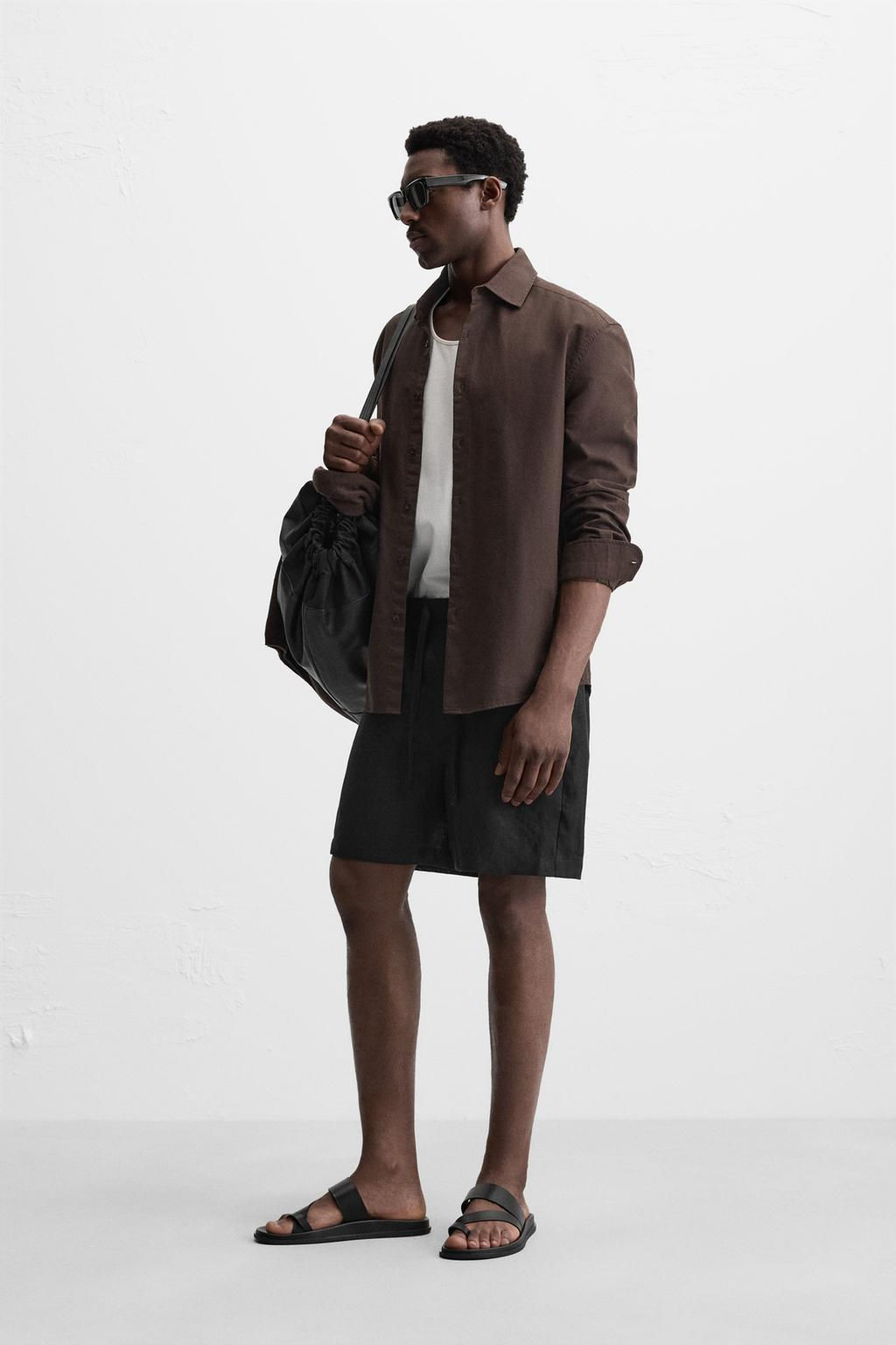 100% LINEN BERMUDA SHORTS - Zara фото 31