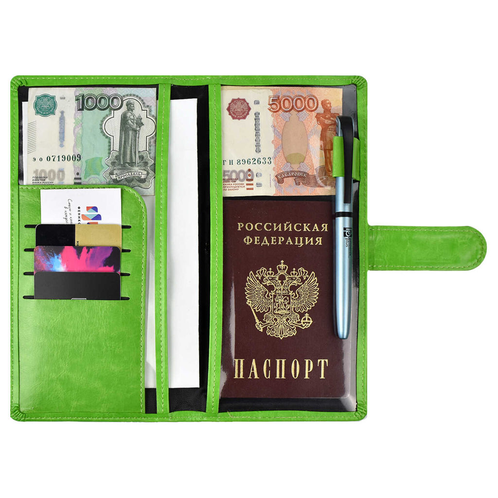 Органайзер-обложка д/путешествий арт.45959/50 САРИФ САЛАТОВЫЙ - Феникс+ фото 5