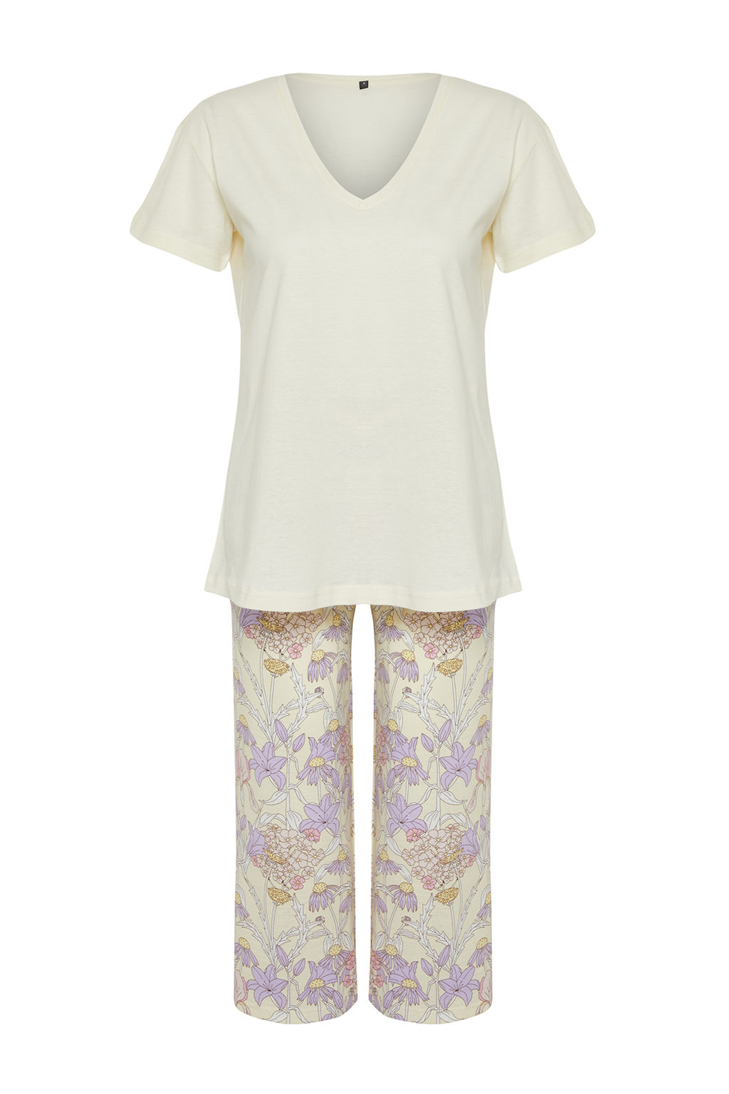 Trendyolmilla Sar? Cicekli Kapri Orme Pijama Tak?m? THMSS24PT00210 фото 12