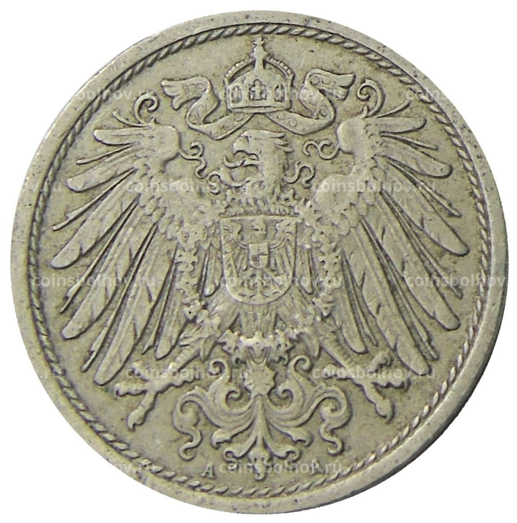 Монета 10 пфеннигов 1909 года А Германия