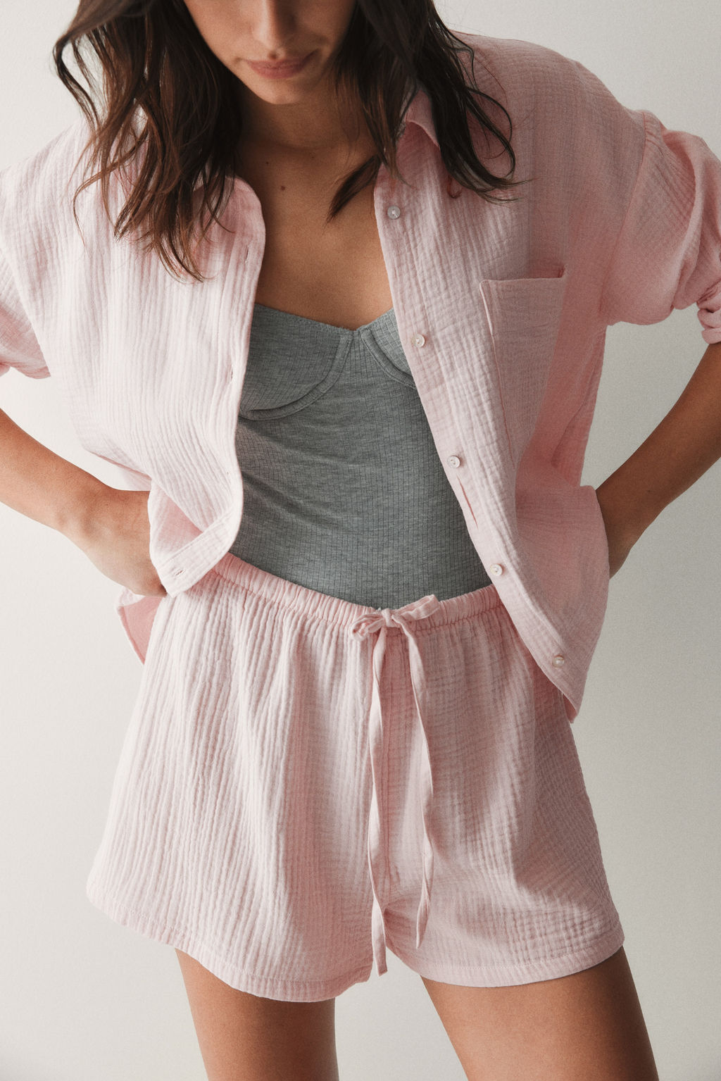 Camisa y pantal?n corto de pijama - H&m фото 15