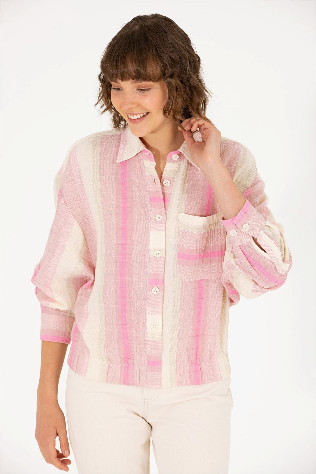 U. S. Polo Assn Женская розовая рубашка с длинным рукавом - U.s. polo assn фото 10