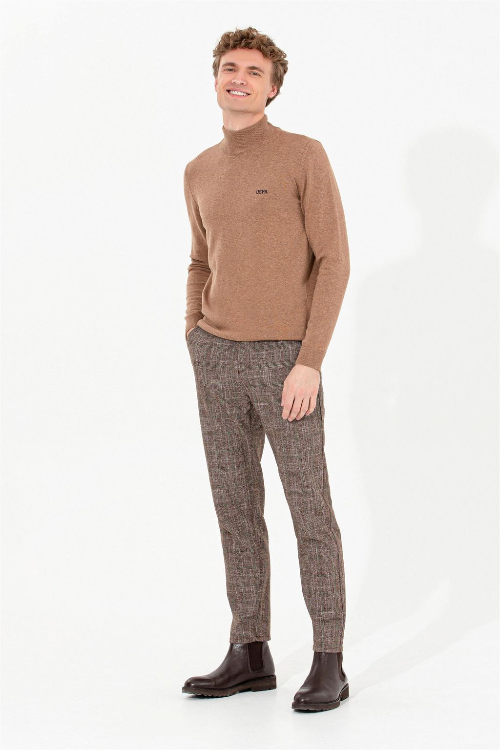 Мужские брюки чинос кокосового цвета - U.s. polo assn фото 3