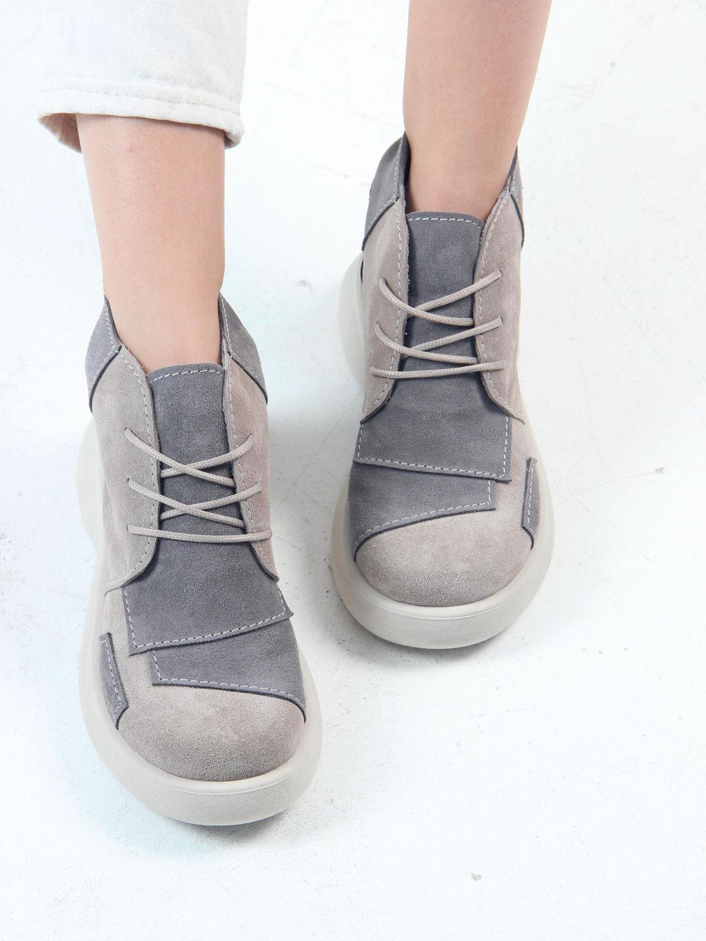 Ботинки EDART 305.927 be. ваниль серый замша/байка - Ed'art фото 11