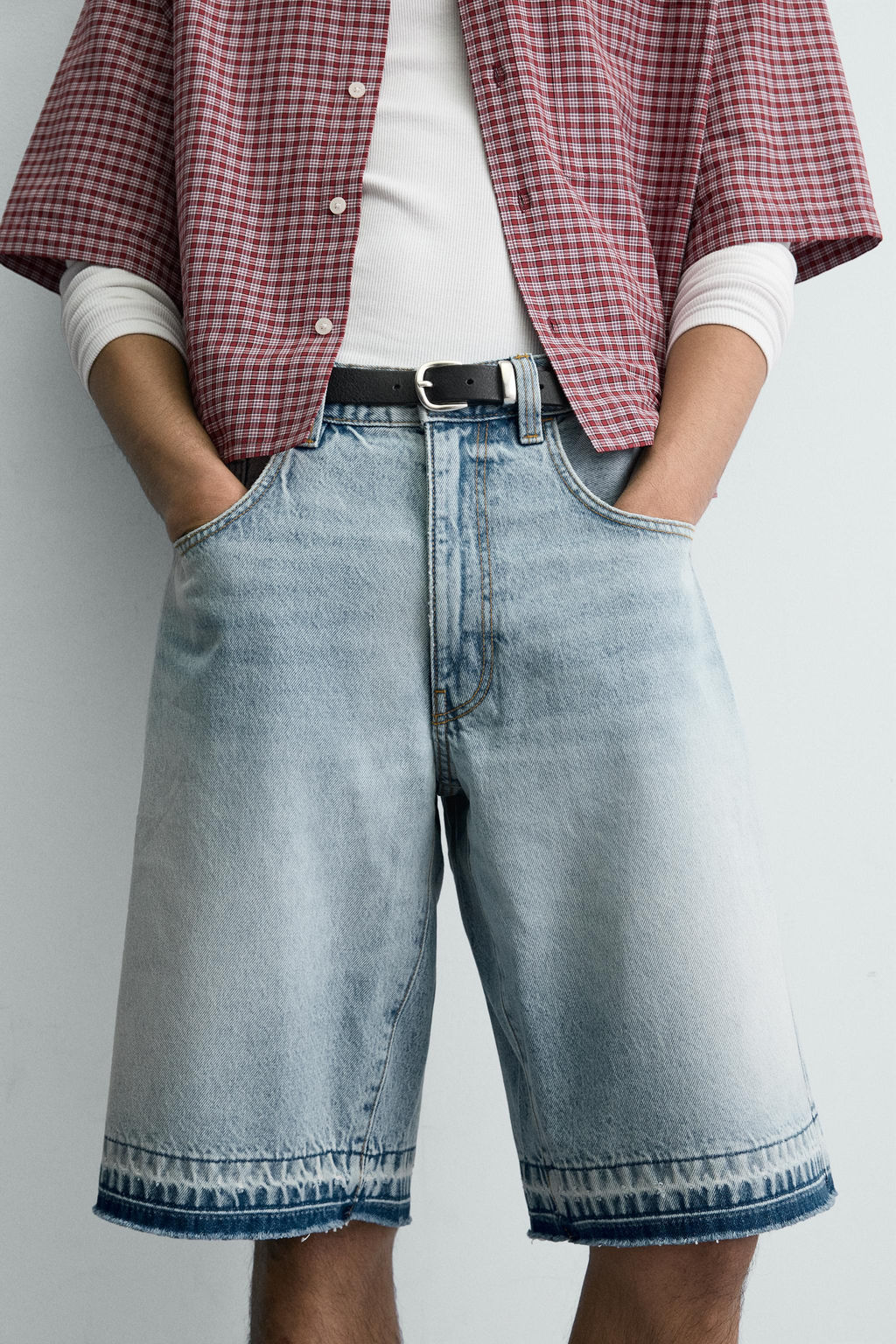 BERMUDA DENIM RELAXED FIT / Azul claro