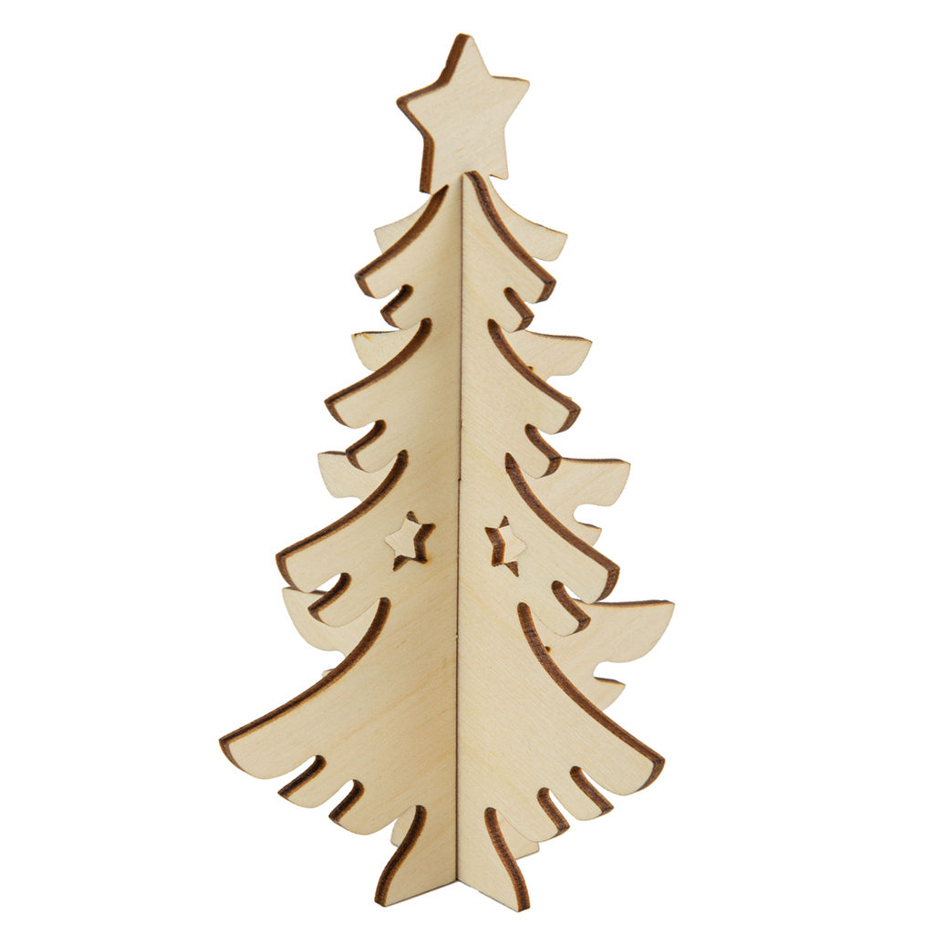 Заготовка для декорирования Mr. Carving ВД-1242 Заготовка на подставке 3D Елка фанера 10 х 10 х 15 см фото 3