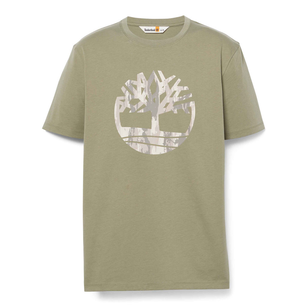 Футболка Timberland T-Shirt Kennebec River Camo Tree Logo Regular зеленая