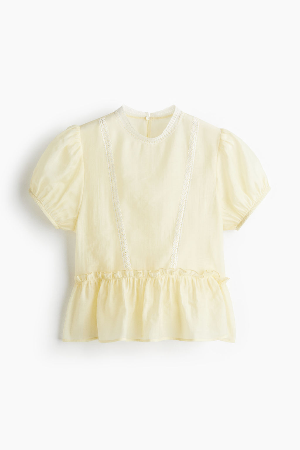 Blusa con inserciones de encaje y peplum - H&m фото 2