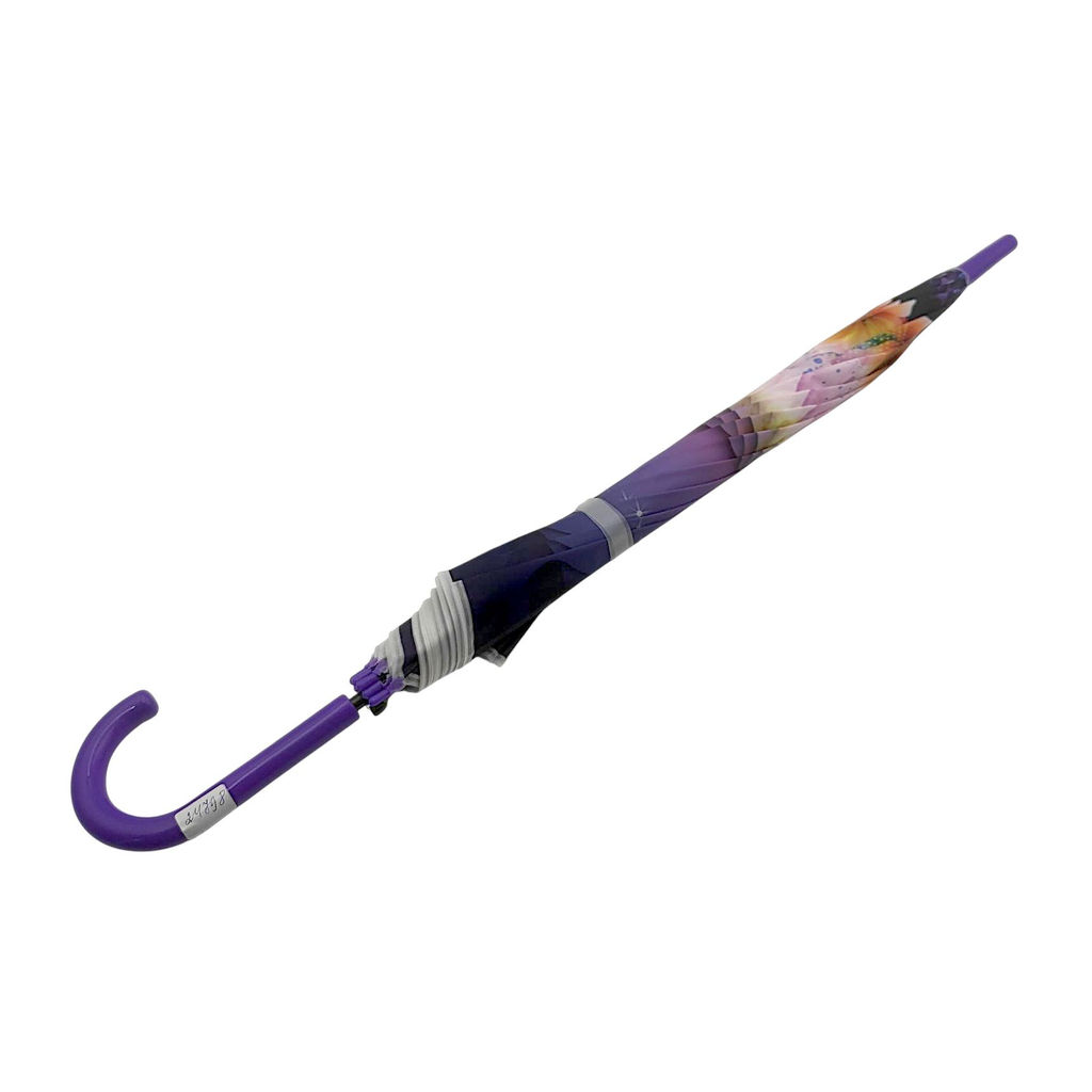 Зонт-трость п/автомат d95см, металл, пленка POE "Цветы" (24-20)