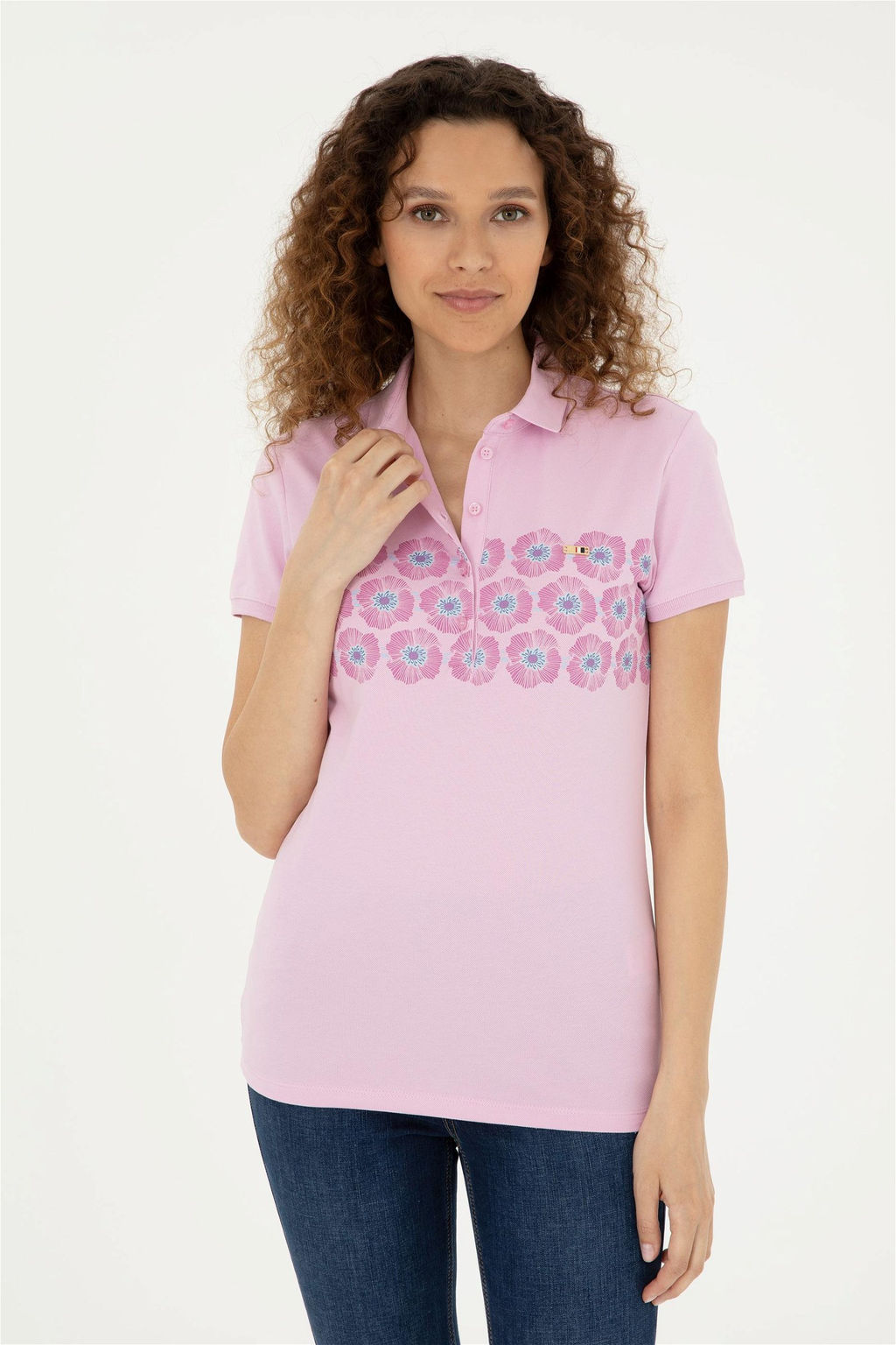 Женская розовая футболка Неожиданная скидка в корзине - U.s. polo assn фото 3