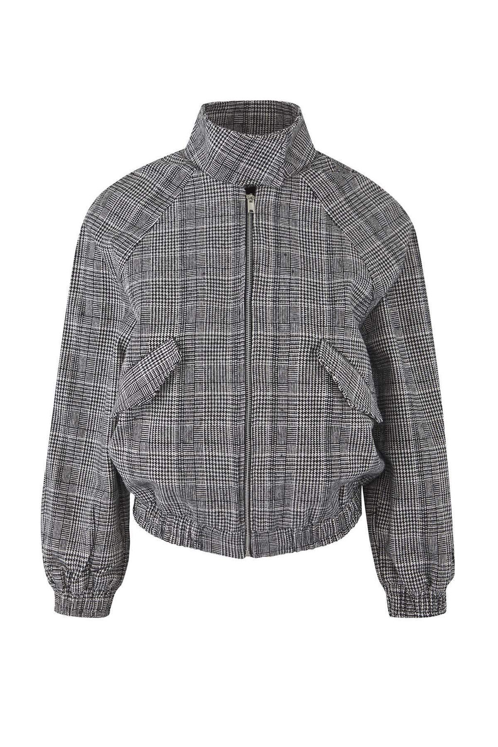 Cok Renkli Ekose Desenli Regular Kal?p Kase Bomber Ince Ceket MontTWOAW26MO00137