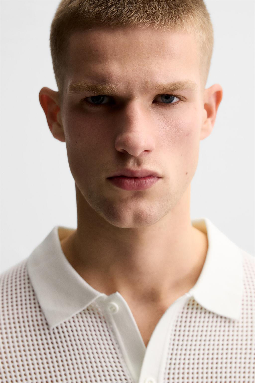 OPENWORK TEXTURED POLO SHIRT - Zara фото 7