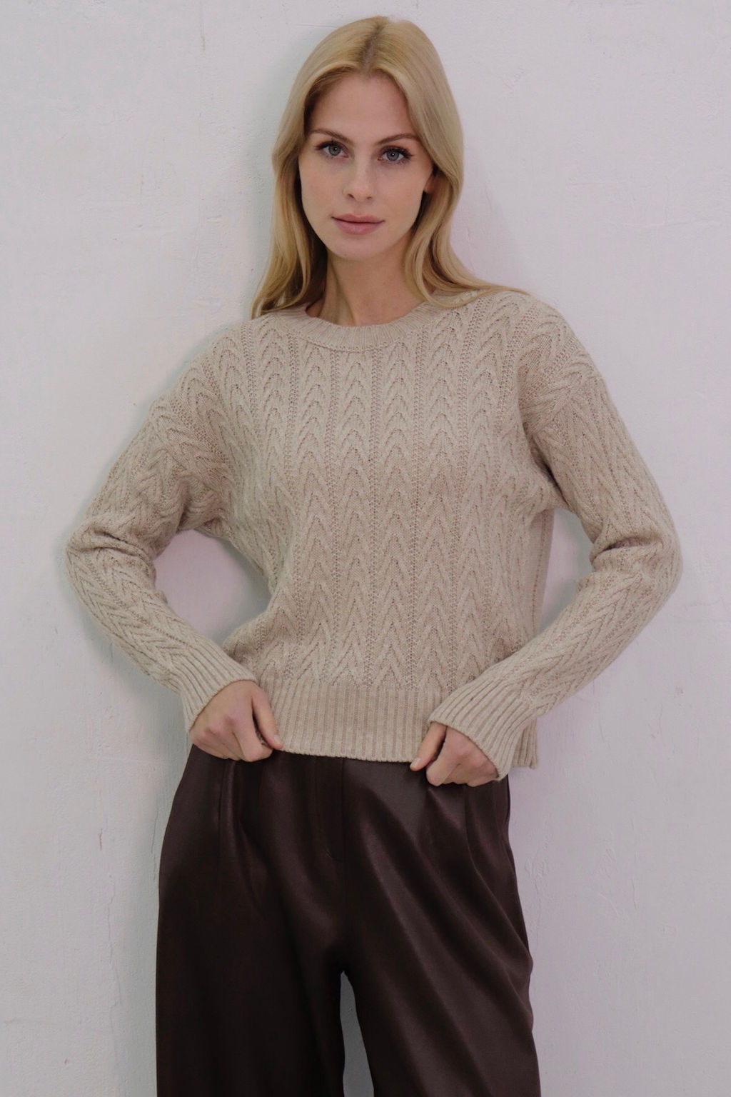 10718 Джемпер цвета льна - Martichelli фото 3