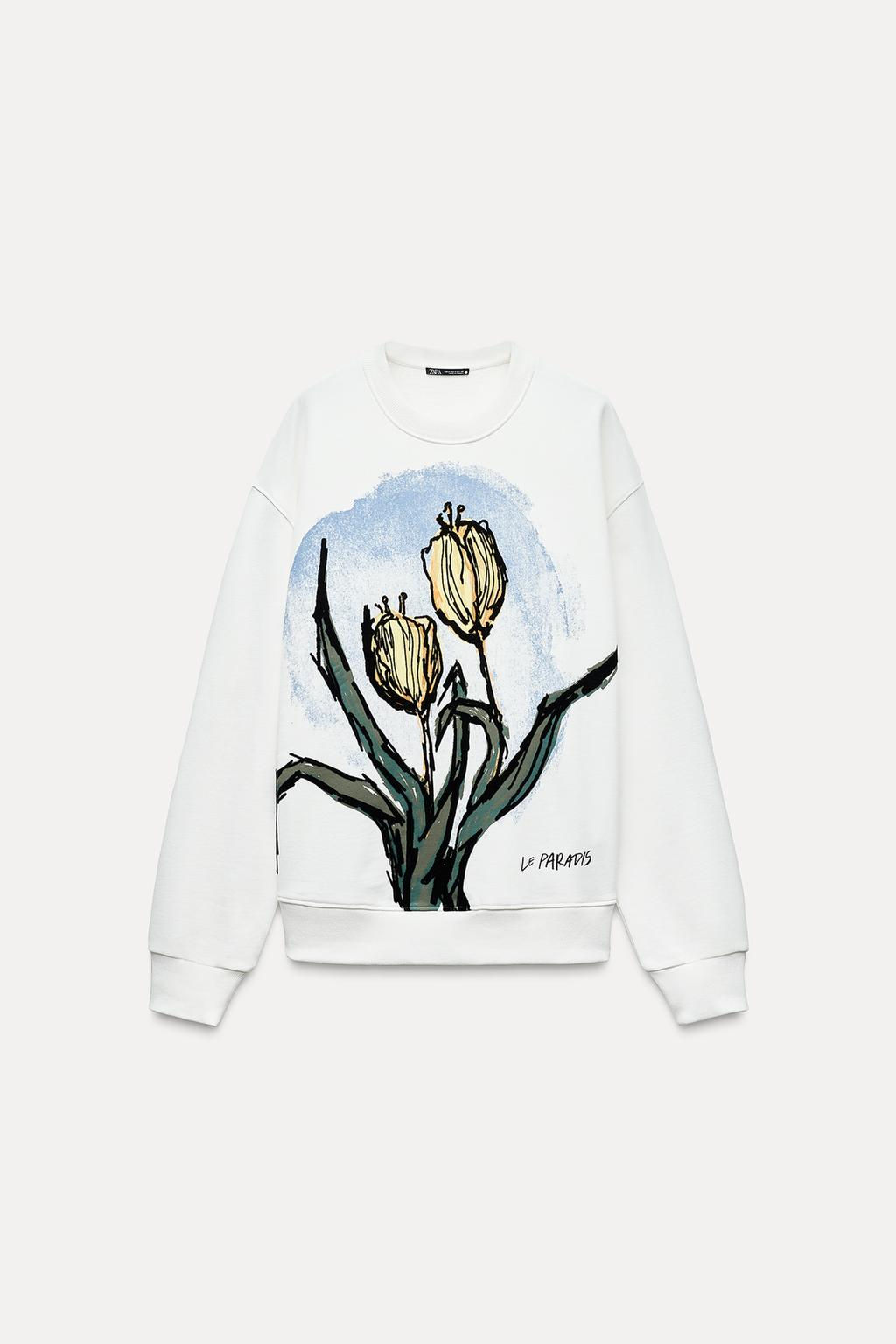 FLORAL PRINT SWEATSHIRT - Zara фото 7
