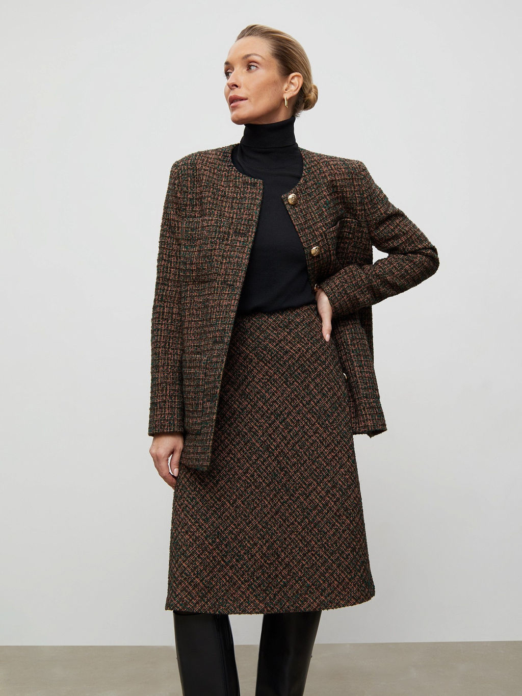 Юбка а-силуэта из твида S988/rory - Emka фото 2