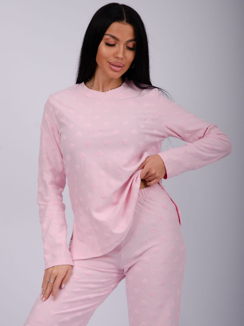 Пижама "Лёгкость 2" розовая, махра