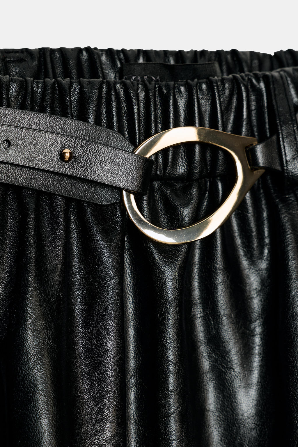 FAUX LEATHER CAPE MIDI SKIRT WITH BELT - Zara фото 8