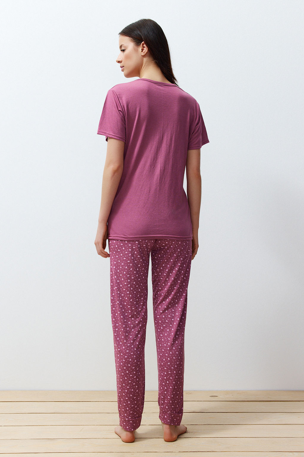 Gul Kurusu Kalpli Orme Pijama Tak?m? THMSS24PT00254