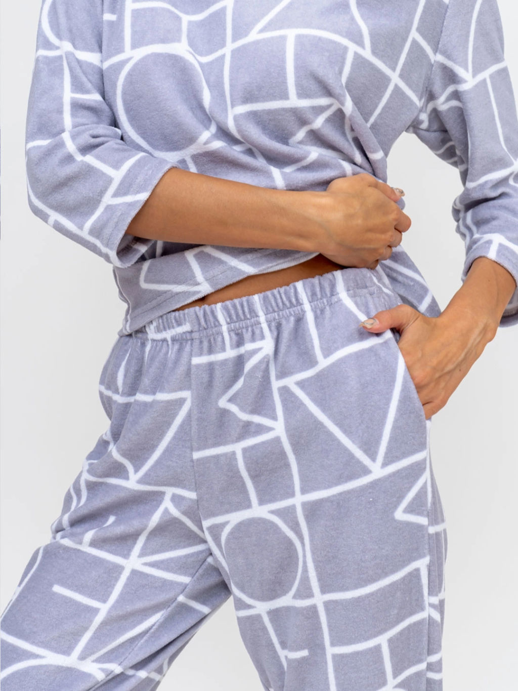 Костюм женский, цвет серый белый - Барболета фото 5