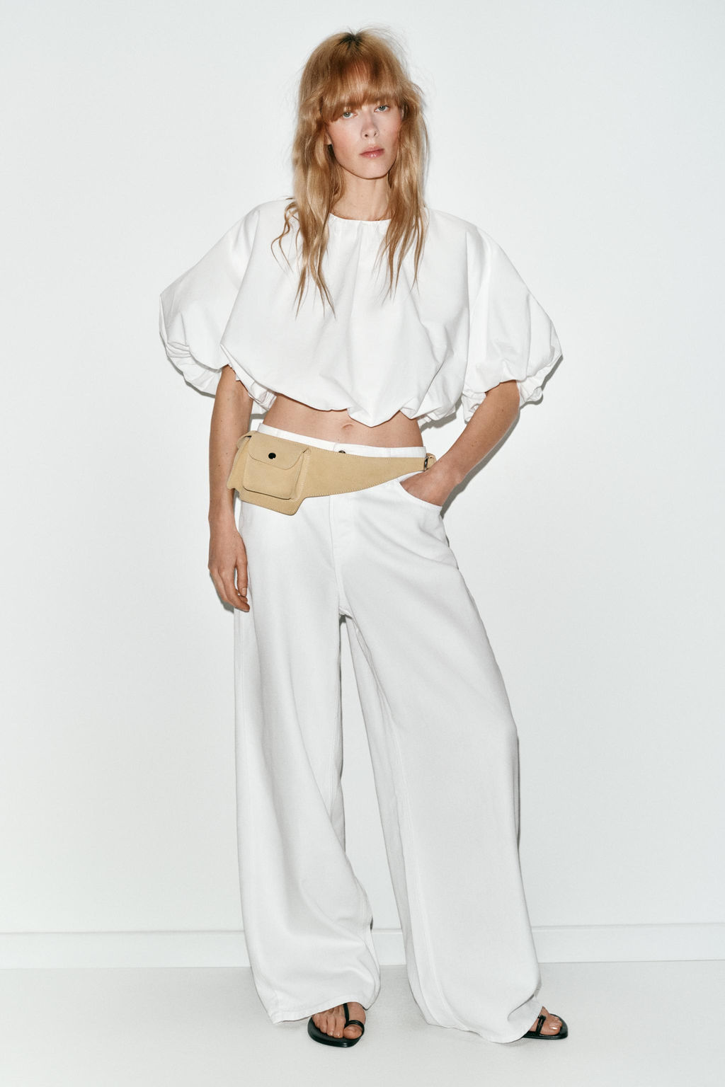 POPLIN BALLOON SLEEVE TOP - Zara фото 11