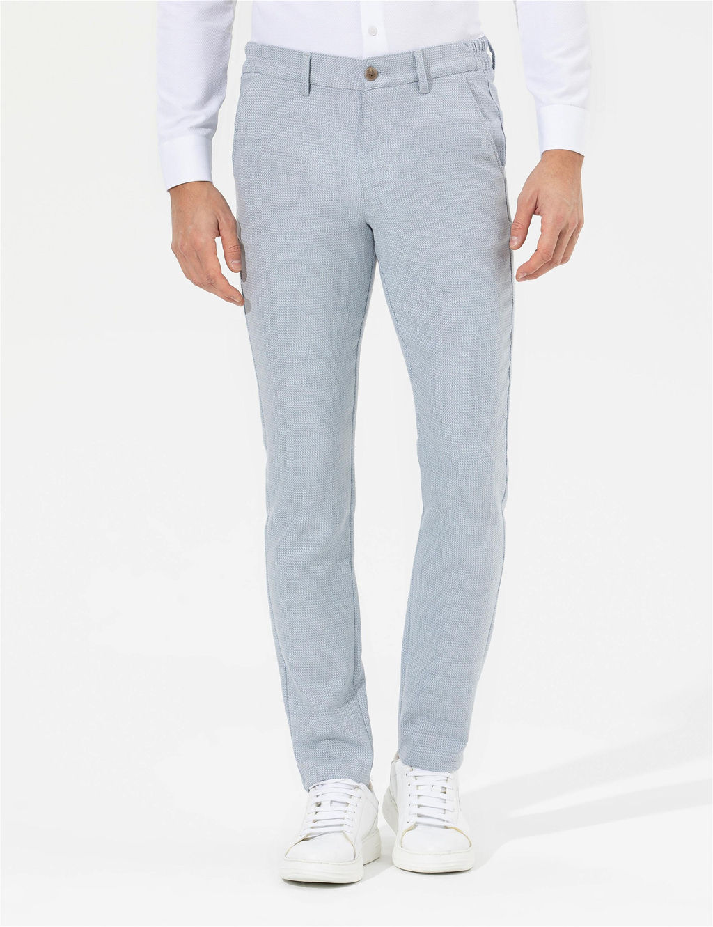 A__k Mavi Slim Fit Beli Lastikli Kanvas Pantolon - Pierre cardin фото 2