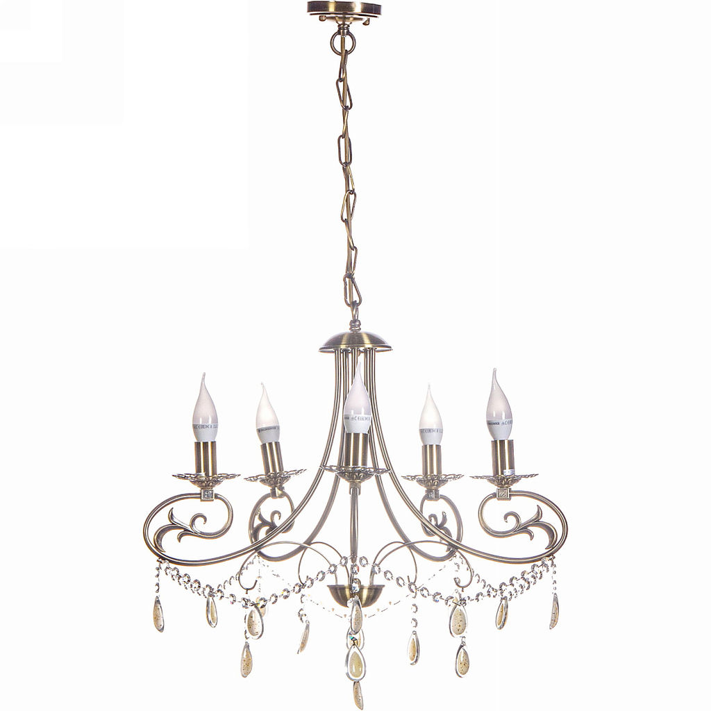 Люстра подвесная в стиле барокко "Biscotti" 5*40Вт Е14 6-MDG5932/5AB