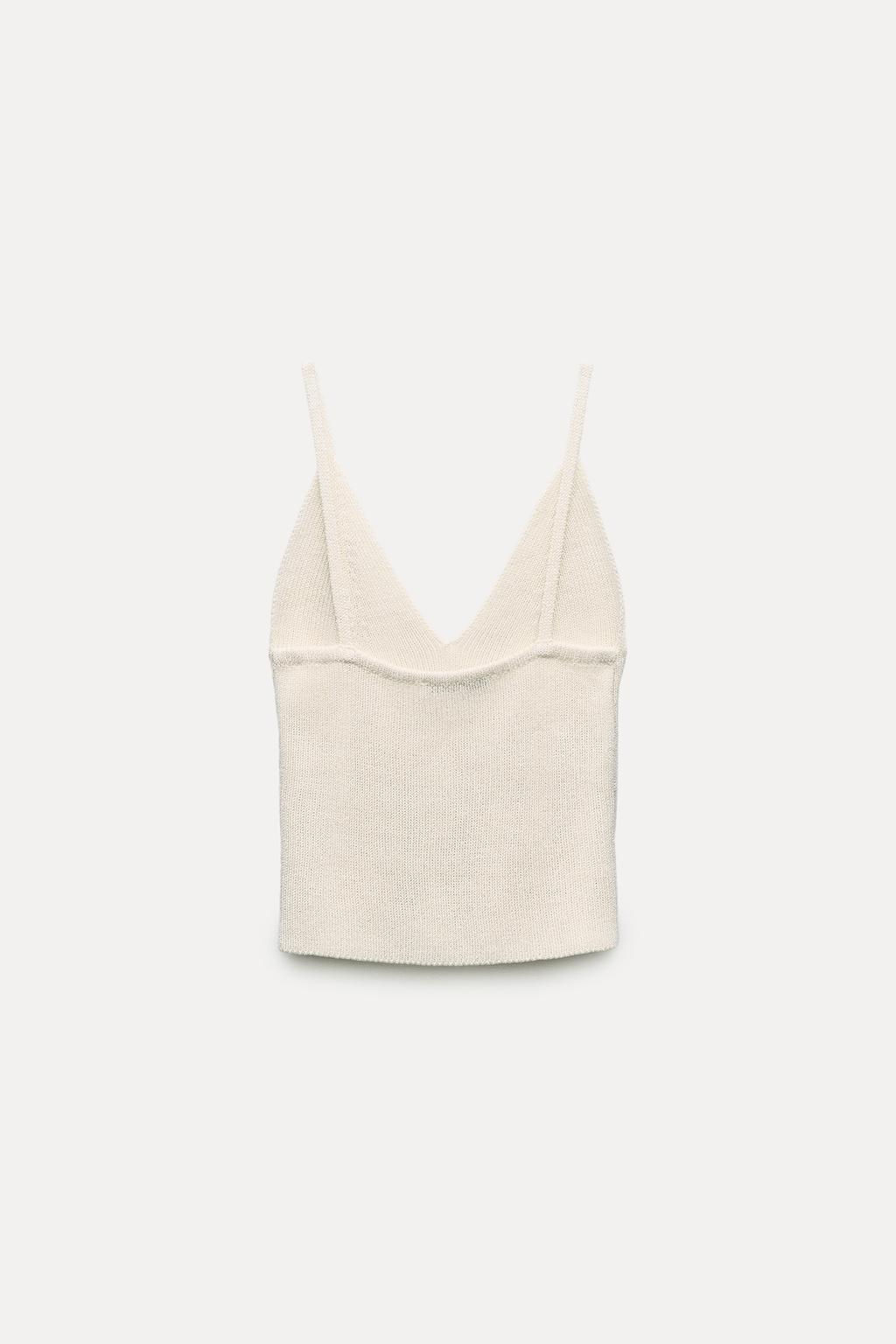 KNIT V-NECK TOP - Zara фото 12