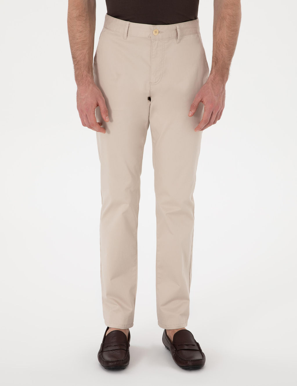 Bej Regular Fit Kanvas Pantolon - Pierre cardin фото 2