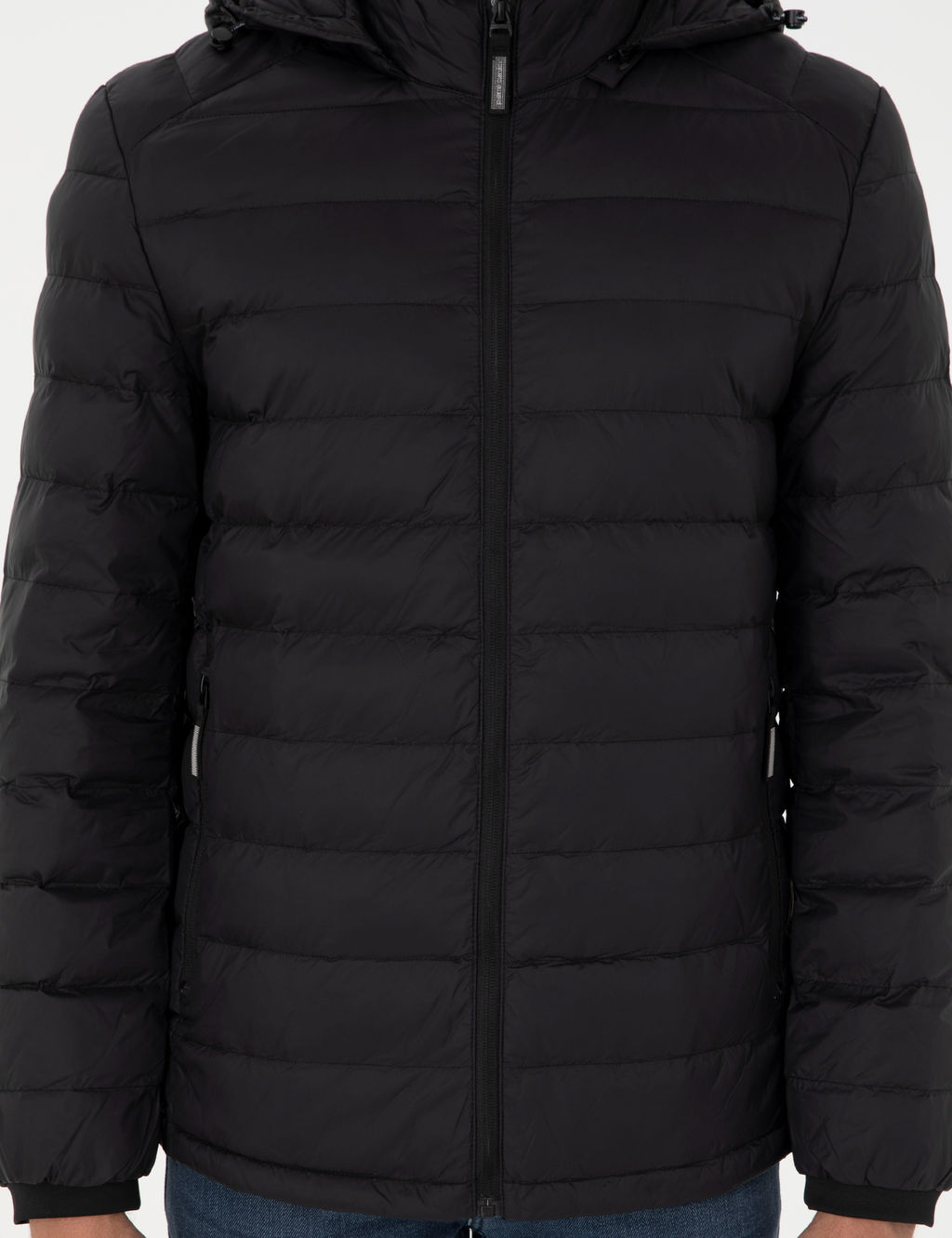 Siyah Kap__onlu Cropped Slim Mont