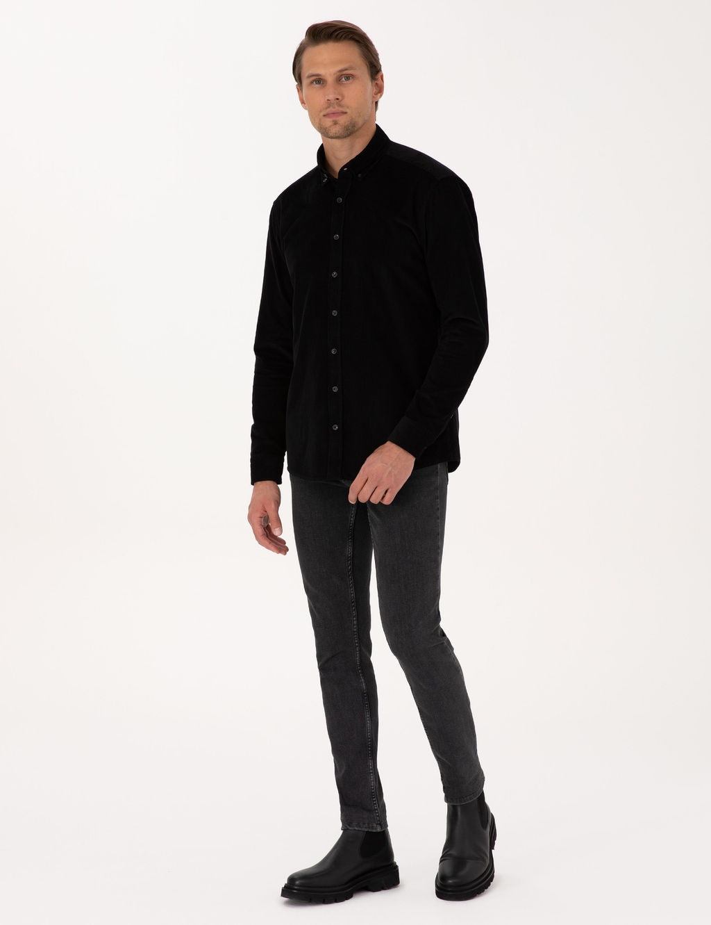 Siyah Regular Fit Uzun Kollu G_mlek - Pierre cardin фото 4