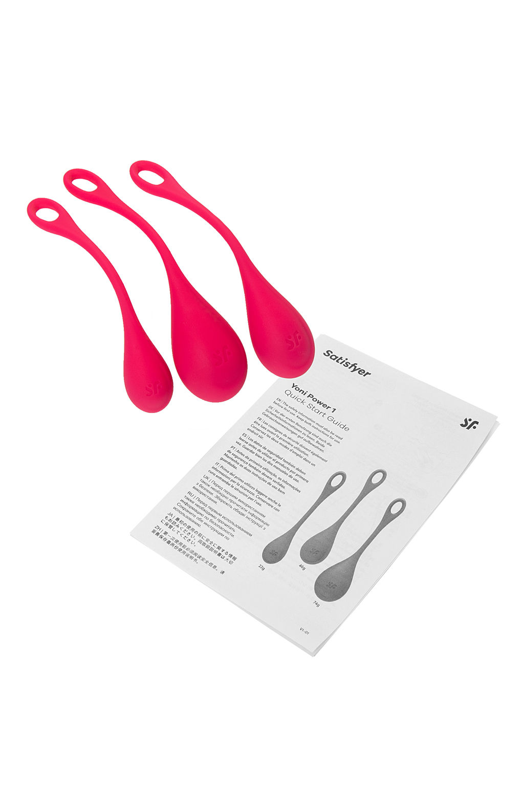 Набор вагинальных шариков Satisfyer YONI, силикон, красный, 2 см.