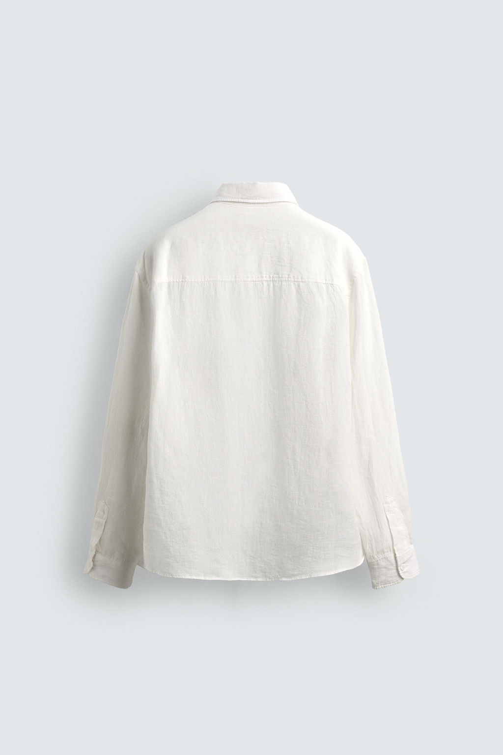 CAMISA RELAXED FIT 100% LINO BOLSILLOS / Blanco roto - Zara фото 7