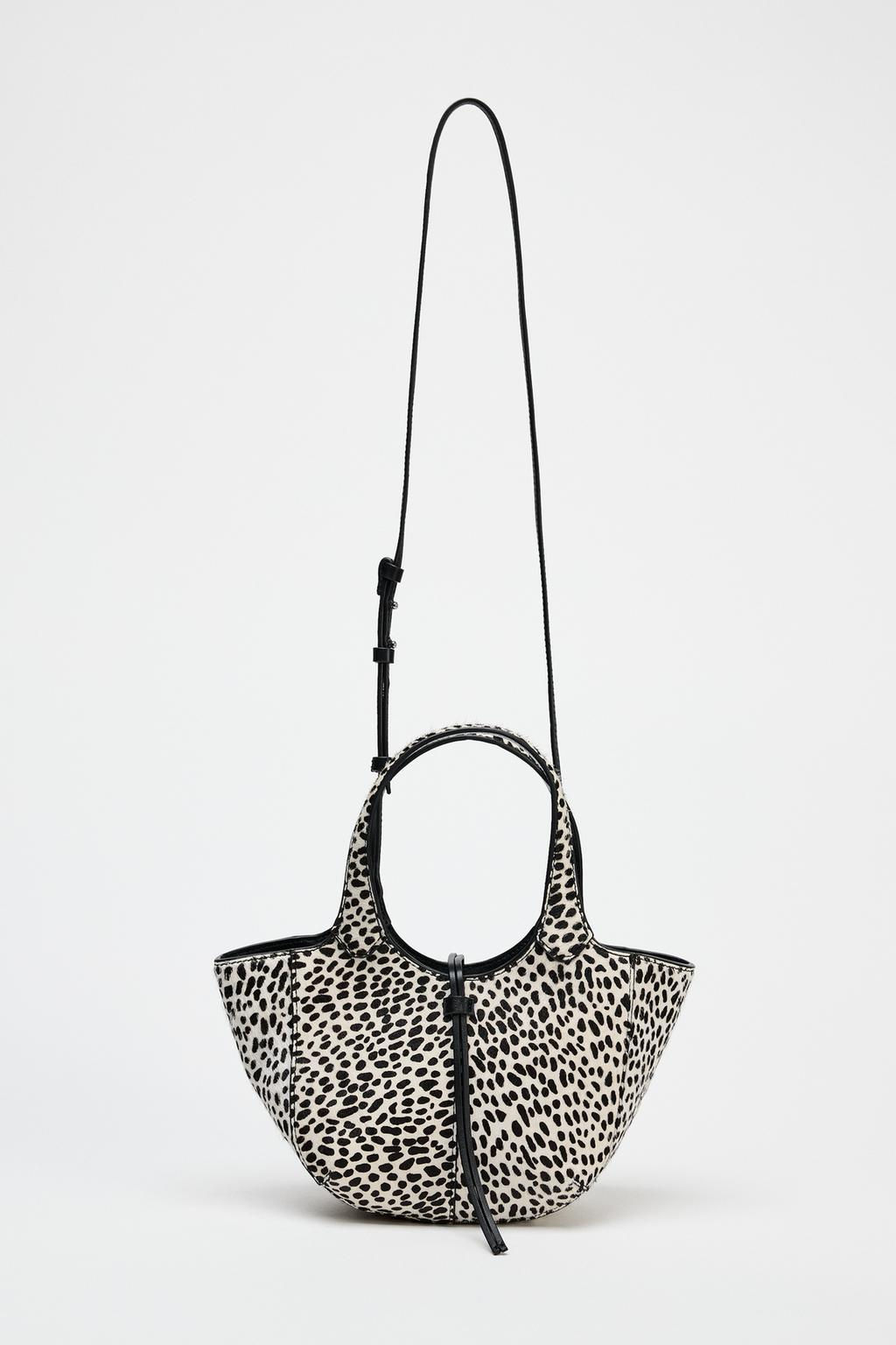 LEATHER ANIMAL PRINT MINI SHOPPER BAG - Zara фото 8