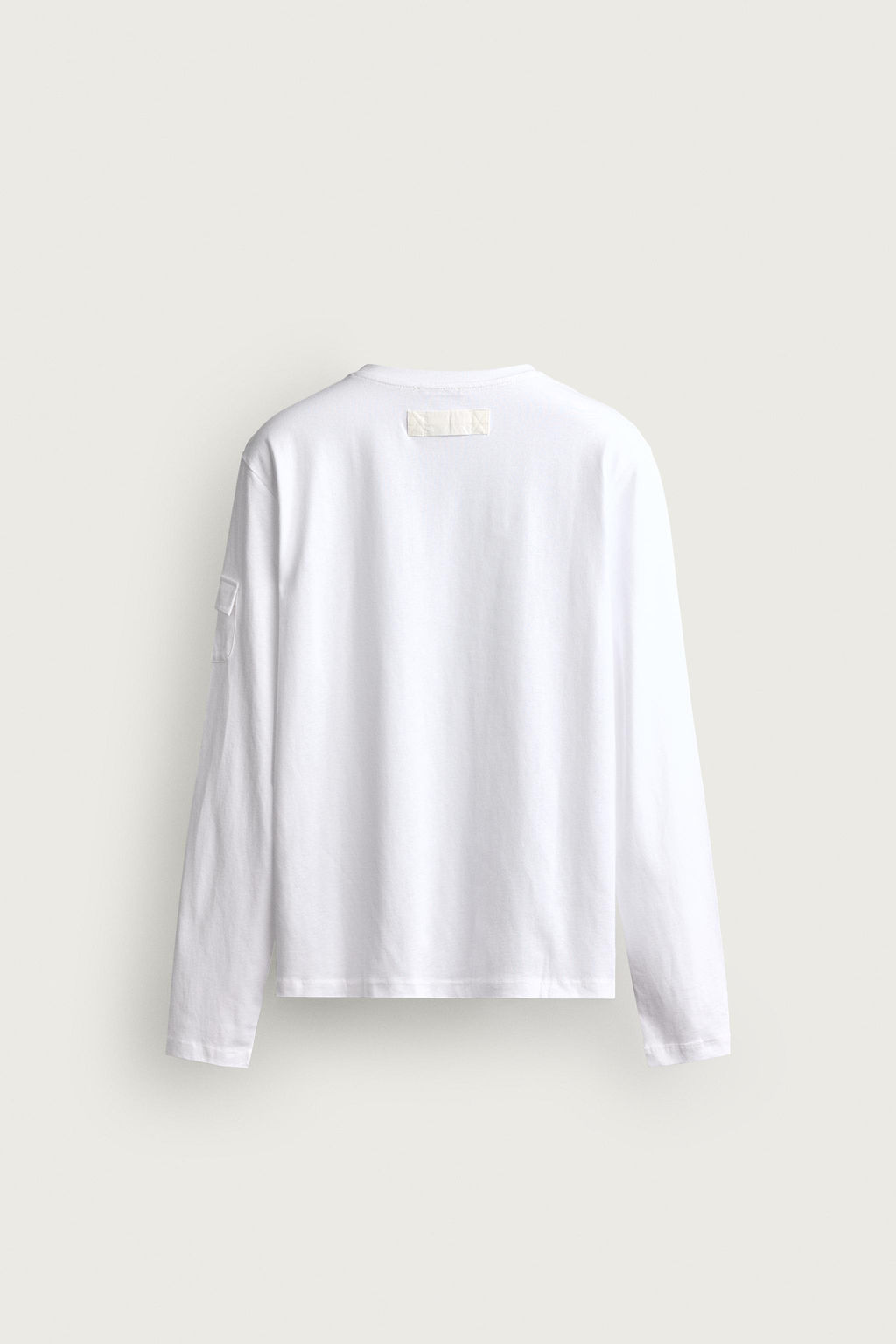 CAMISETA MANGA LARGA BOLSILLO / Blanco - Zara фото 8