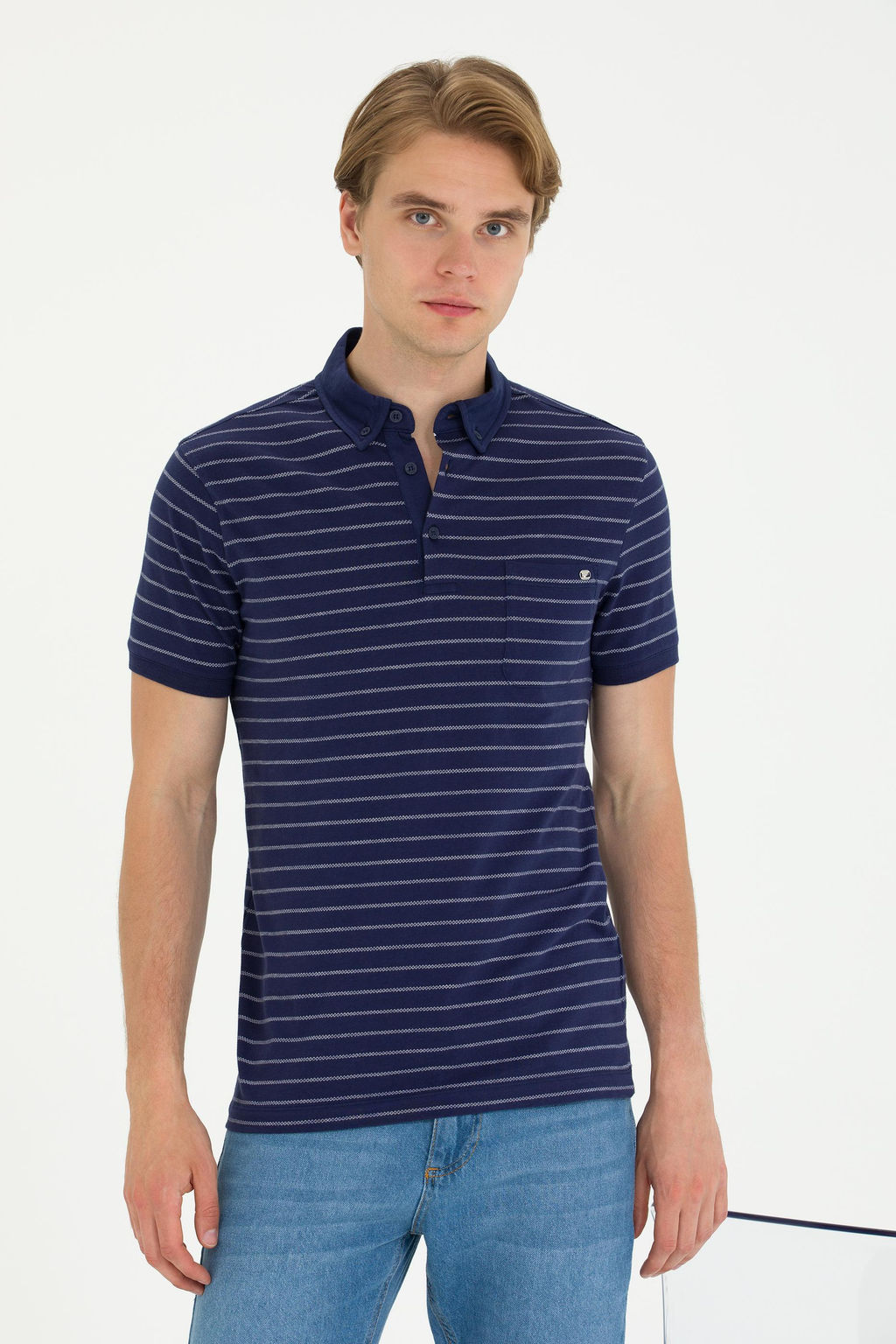 Футболка U.S. Polo Assn темно-синяя хлопок  фото 15