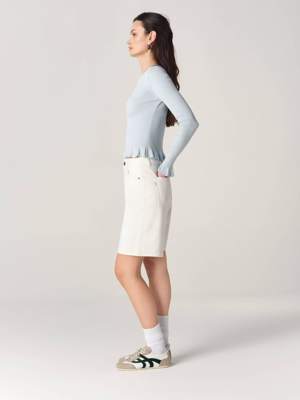 CONTE CON-884 Шорты джинсовые женские off white  фото 4